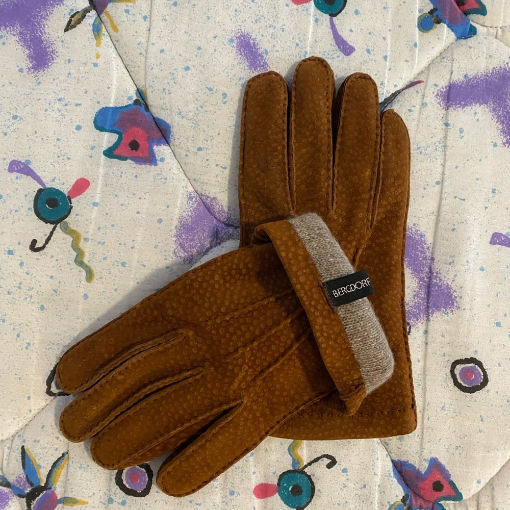 italian leather cashmere-lined gloves